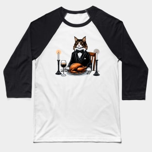 Maine Coon Thanksgiving Baseball T-Shirt